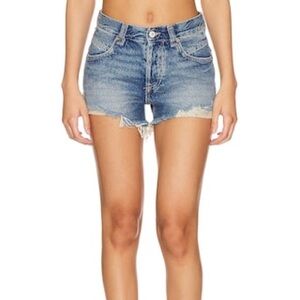 FREE PEOPLE We The Free Now Or Never Denim Short Westend Distressed Jean 24